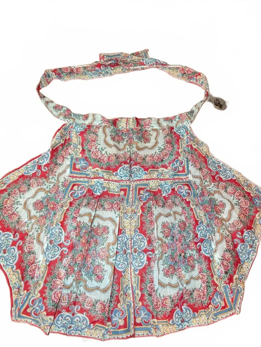Vintage Floral Patterned Apron with Halter Neck